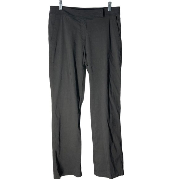 EILEEN FISHER Dark Charcoal Gray Linen-Viscose Spandex Blend Pants Size 6 - Picture 1 of 6
